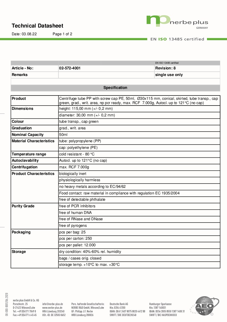 

Technical Datasheet 02 572 4001

