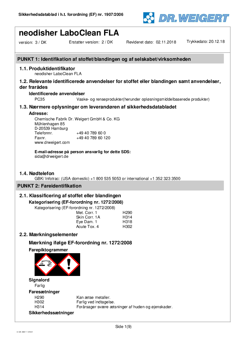 

neodisher LaboClean FLA datablad

