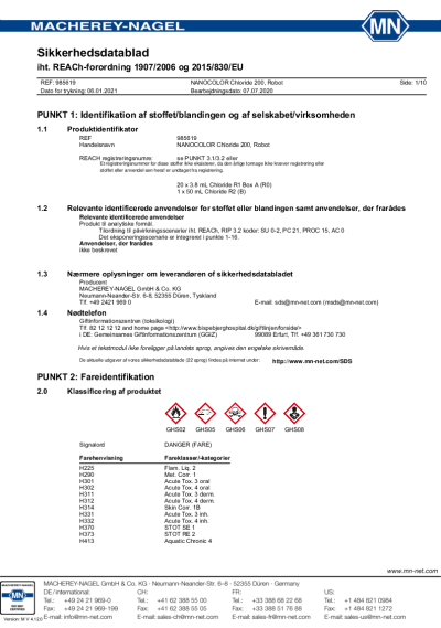 

985619 Sikkerhedsdatablad

