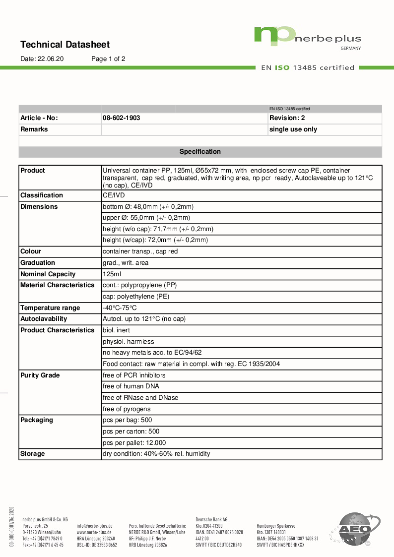 

Technical Datasheet 08 602 1903

