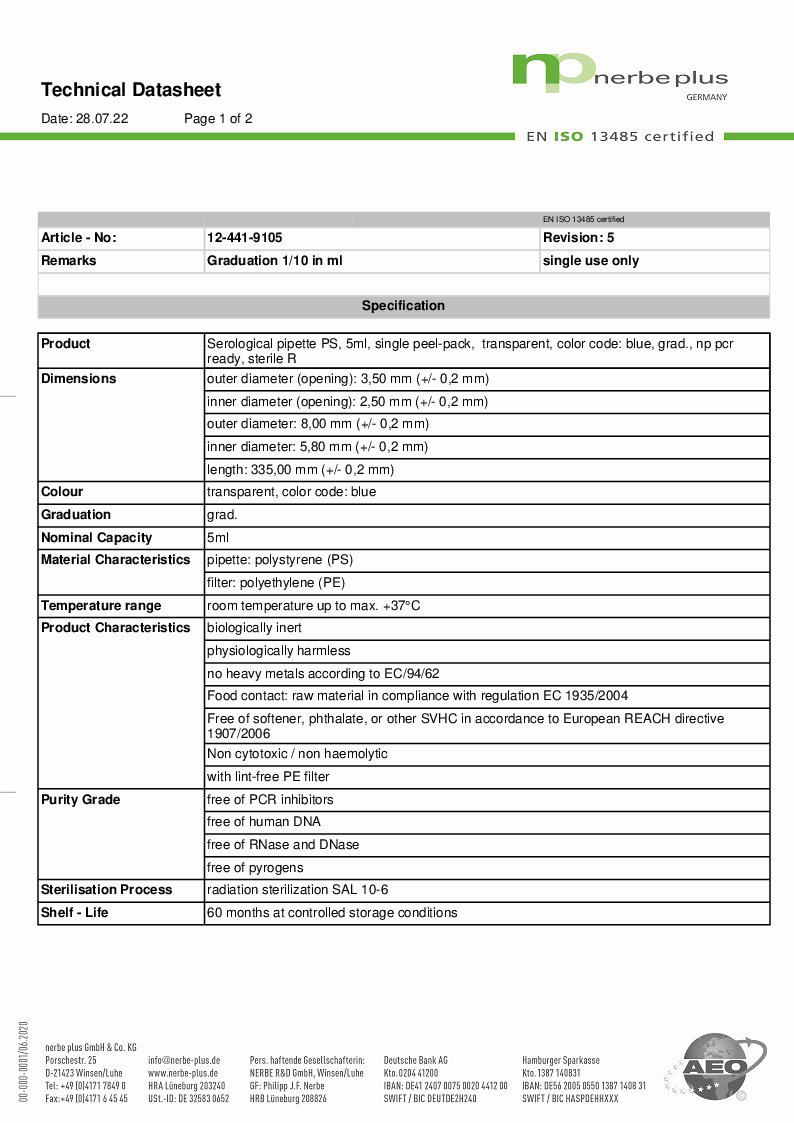 

Technical Datasheet 12 441 9105

