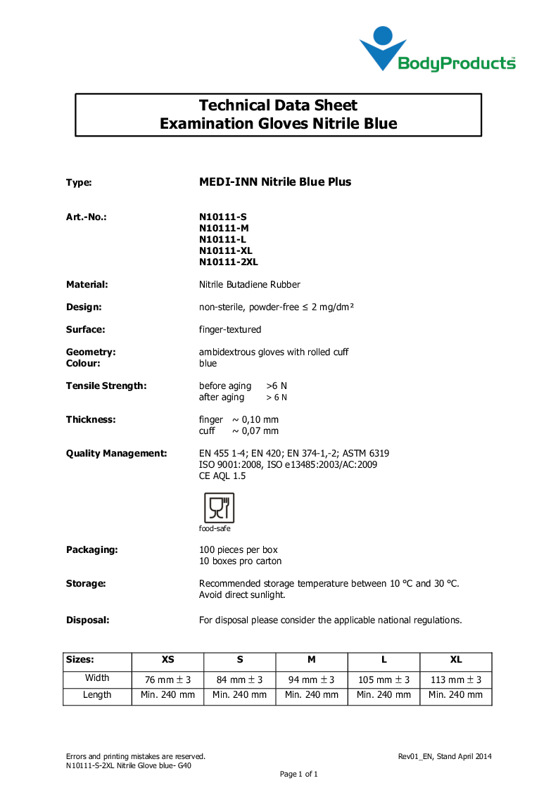 

Technical Data Sheet

