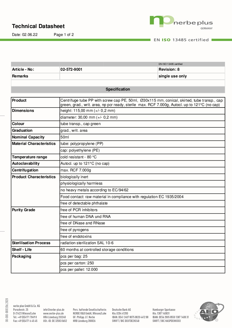 

Technical Datasheet 02 572 9001

