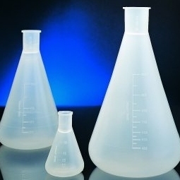 Erlenmeyer kolbe PP 125 ml Autoklaverbar op til 121°C