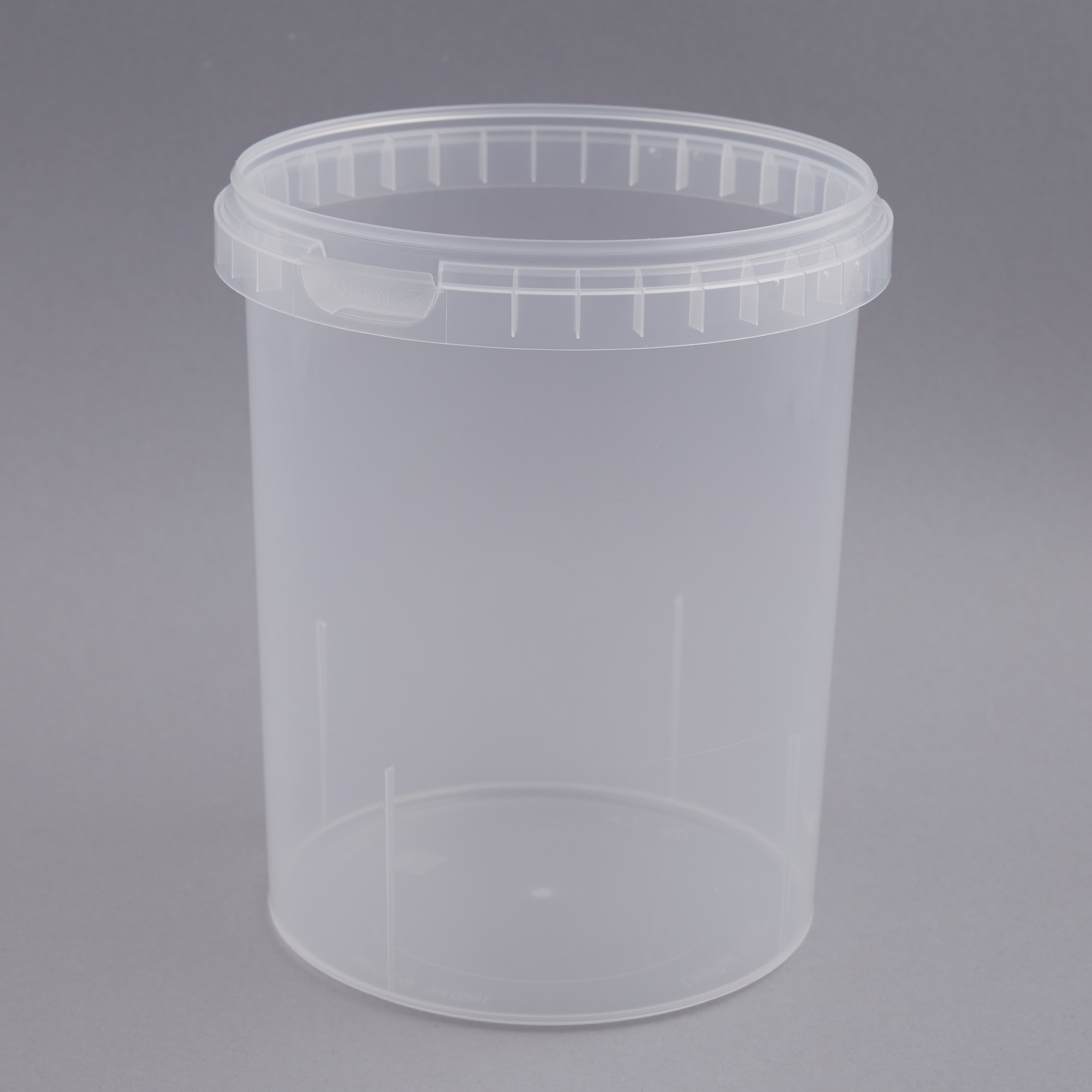 Plastbøtte 1580 ml klar PP u/låg Ø: 133 mm i top h: 160 mm. Supe...