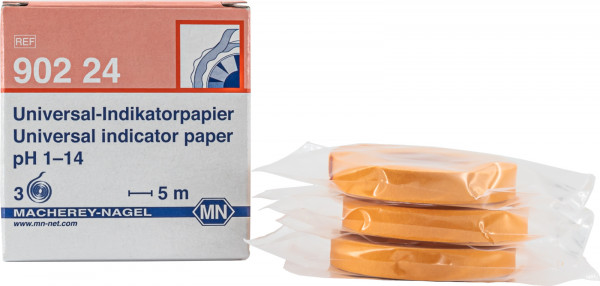 Testpapir pH 1.0 - 14 refill rulle str. 7 mm x 5 m