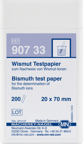 Bismuth teststrips Pakke med 200 strips 20x70 mm