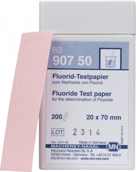 Fluoride teststrips Pakke med  200 strips 20x70 mm