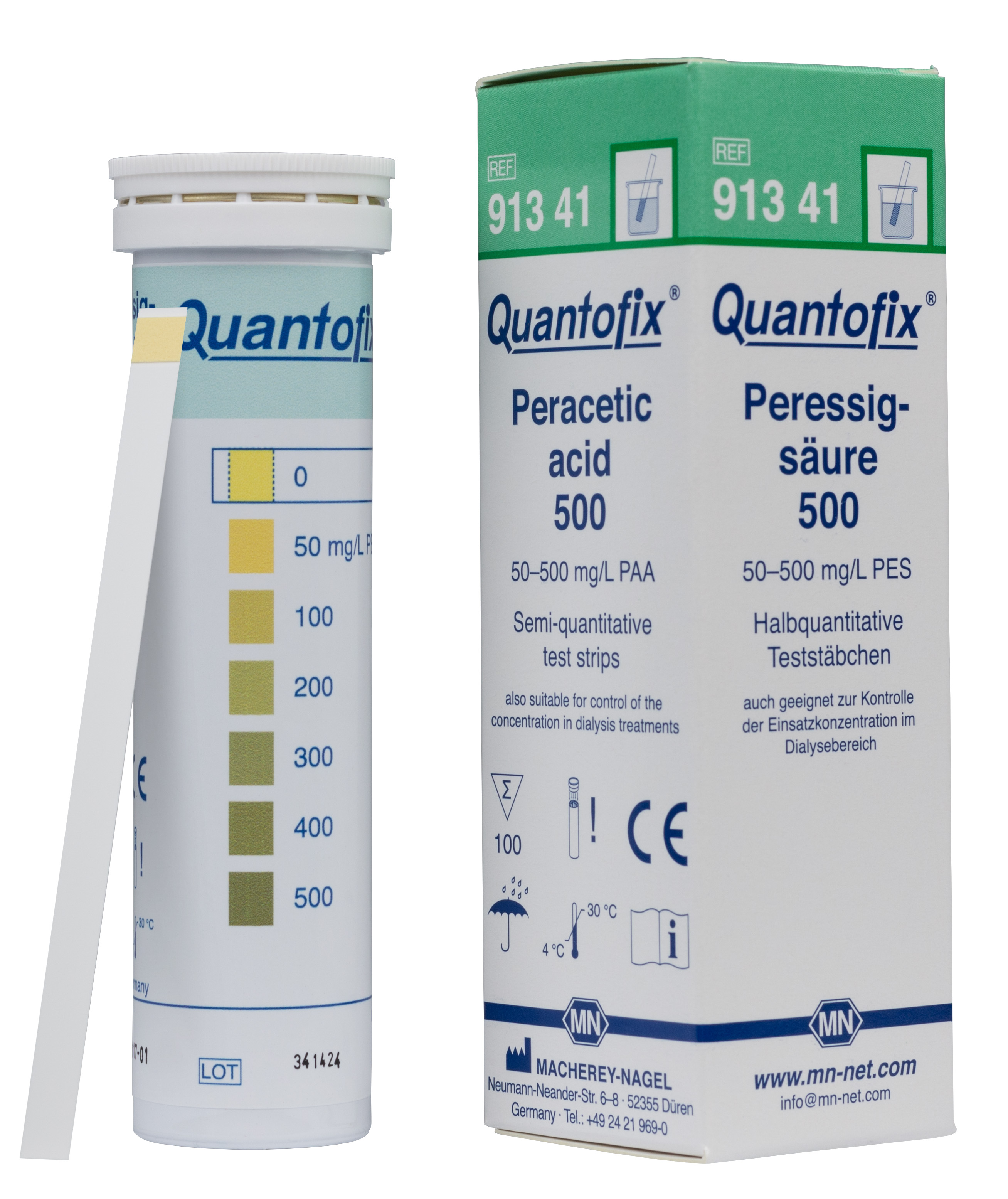 QUANTOFIX teststrimler Peracetic acid 500