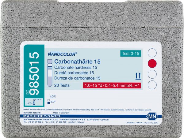 NANOCOLOR Carbonate hardness 15 0.4-5.4 mmol/l