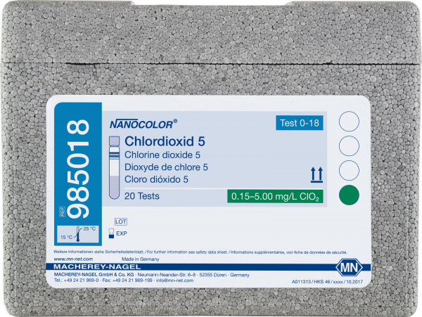 NANOCOLOR Chlor dioxide 5 0.15 - 5.00 mg/l CIO2