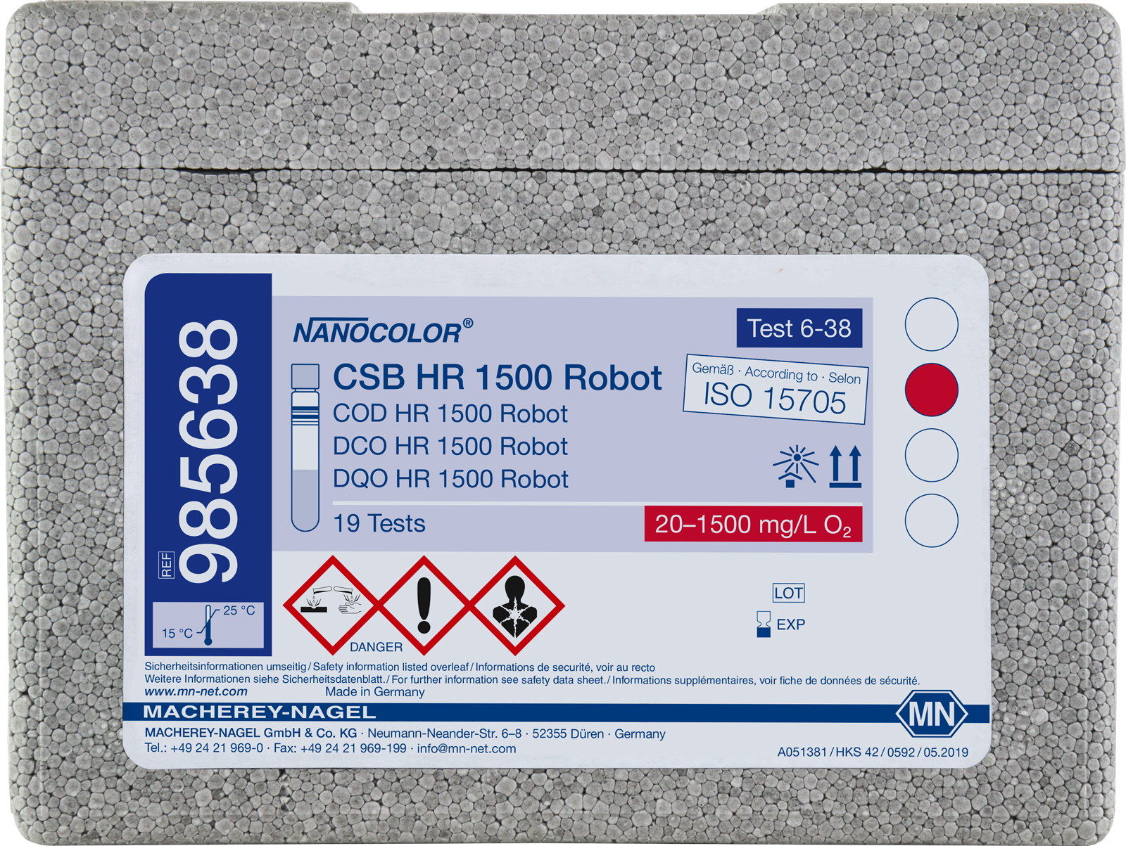 NANOCOLOR robot CSB HR 1500 til Robot 20-1500 mg/L O2