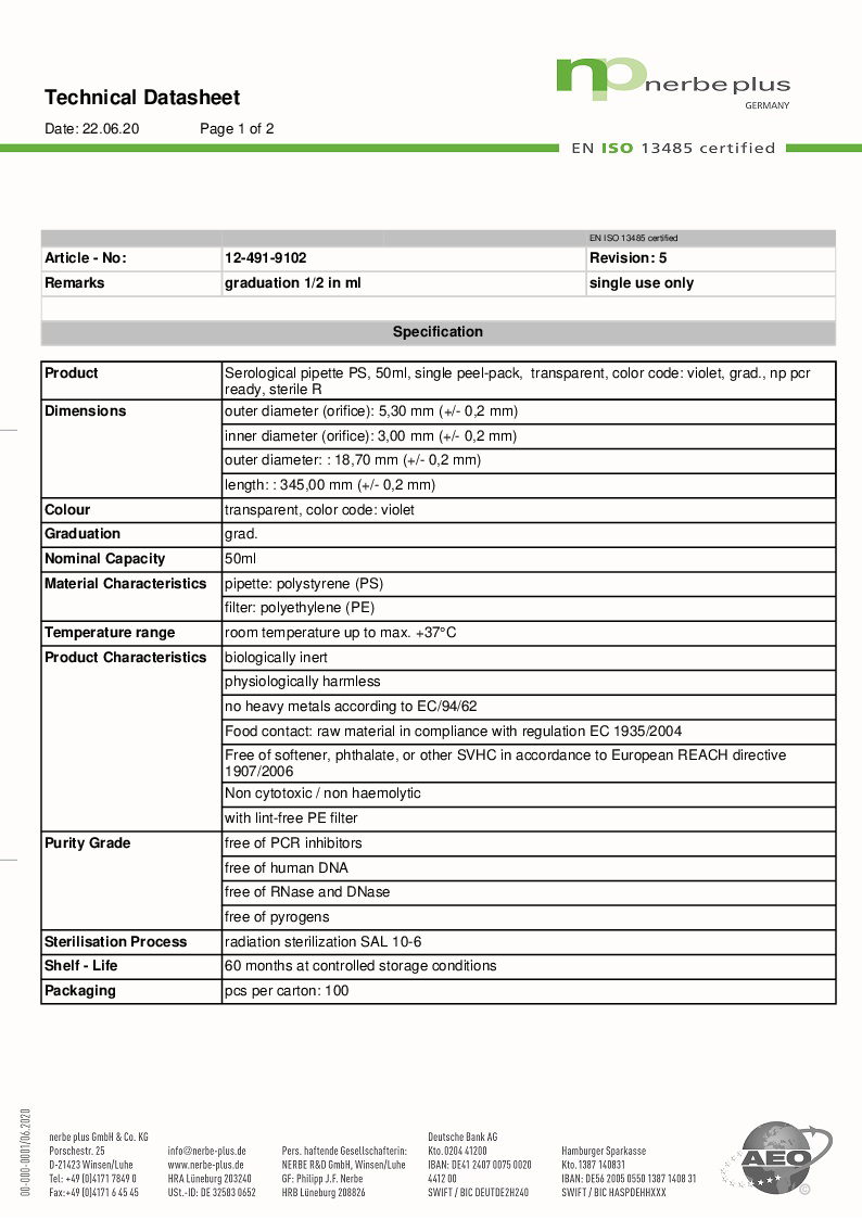 

Technical Datasheet 12 491 9102

